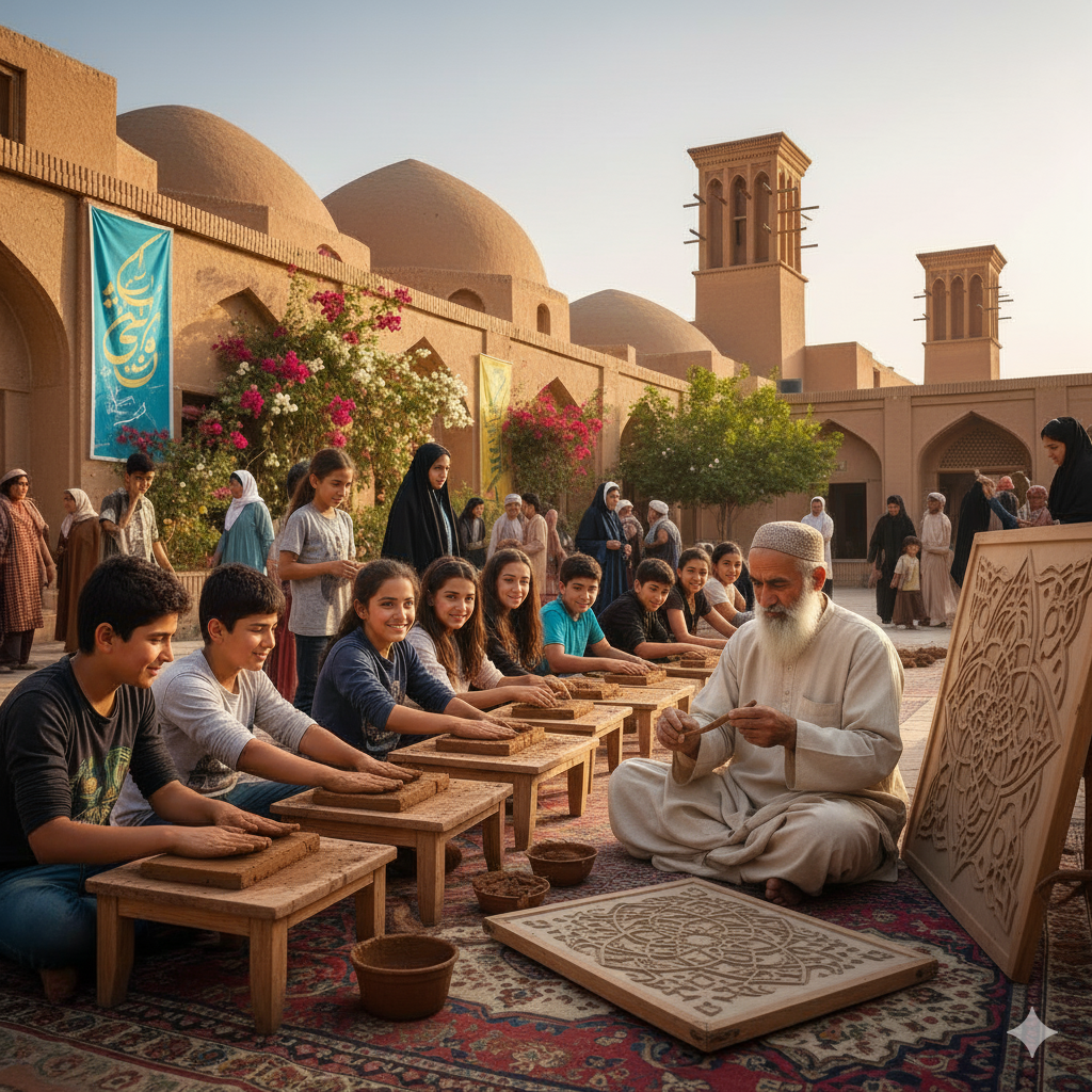فستیوال ملی&ndash;بین&zwnj;المللی &laquo;خشت و اندیشه&raquo; با هدف پیوند میان معماری سنتی ایران و خلاقیت نسل امروز طراحی شده است. این رویداد فرصتی استثنایی برای دانش&zwnj;آموزان و دانشجویان فراهم می&zwnj;آورد تا در کنار استادکاران پیشکسوت، مهارت&zwnj;های اصیل معماری ایرانی مانند خشت&zwnj;زنی، مقرنس و یزدی&zwnj;بندی را تجربه کنند. شرکت&zwnj;کنندگان علاوه بر یادگیری عملی، در پروژه جهانی &laquo;۸۰ خشت برای زمین&raquo; نیز حضور می&zwnj;یابند و نام و اثر خود را در کنار نمایندگان بیش از ۸۰ کشور جهان ثبت می&zwnj;کنند. مراحل این فستیوال شامل برگزاری کارگاه&zwnj;های استانی در یزد و مدارس منتخب، مرحله ملی در تهران (برج میلاد و اجلاس سران) و در نهایت معرفی آثار در سطح بین&zwnj;المللی است. شرکت&zwnj;کنندگان برتر گواهینامه معتبر مهارت، جوایز ملی و امکان معرفی به جشنواره&zwnj;های جهانی دریافت خواهند کرد.